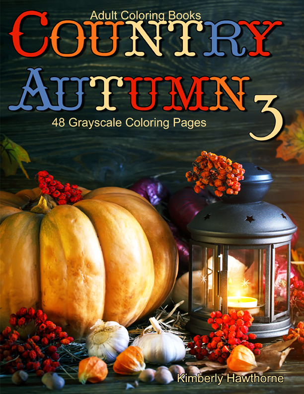 Country Autumn 3 grayscale coloring book
