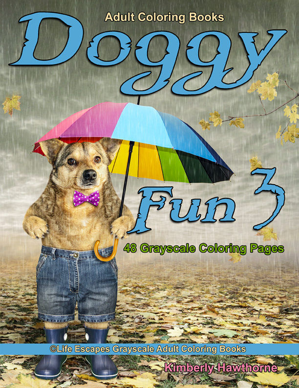 Doggy Fun 3 grayscale coloring book