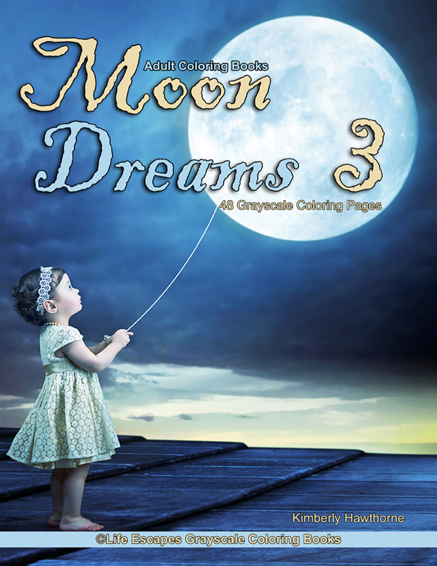 Moon Dreams 3 grayscale coloring book