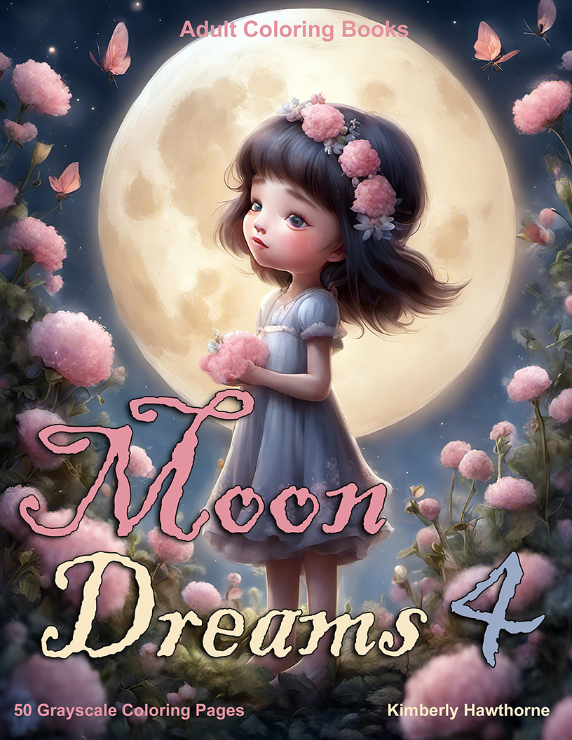 Moon Dreams 4 Grayscale Coloring Book for Adults PDF Life Escapes