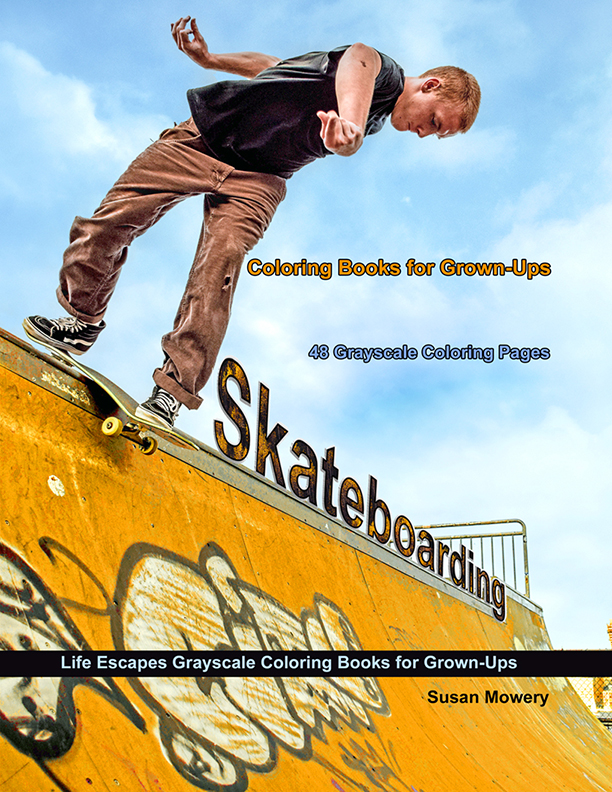 skateboarding coloring book for men